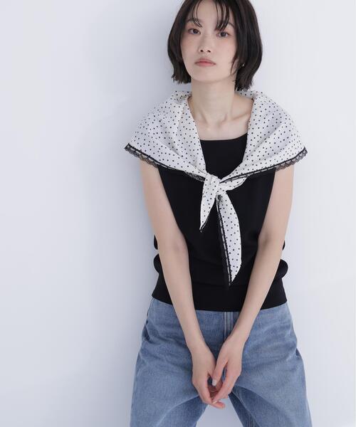 NATURAL BEAUTY BASIC(ナチュラルビューティーベーシック)の「ドットスカーフ付ニット(ニット/セーター・レディース・オフホワイト/ブラック/イエロー・フリ-)」の21枚目の写真