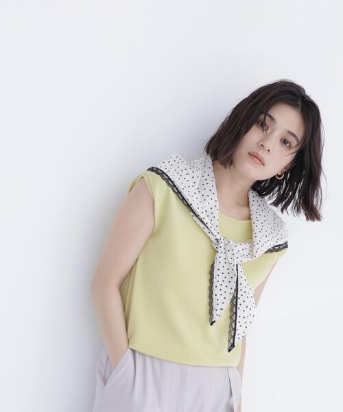 NATURAL BEAUTY BASIC(ナチュラルビューティーベーシック)の「ドットスカーフ付ニット(ニット/セーター・レディース・オフホワイト/ブラック/イエロー・フリ-)」の10枚目の写真