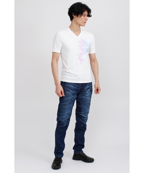 TORNADO MART（トルネードマート）の「TORNADO MART∴メロディアスローズプリント半袖カットソー（Tシャツ/カットソー・メンズ・ホワイト/ブラック・M/L/XXL/LL）」の8枚目の写真