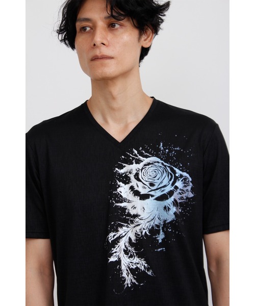 TORNADO MART（トルネードマート）の「TORNADO MART∴メロディアスローズプリント半袖カットソー（Tシャツ/カットソー・メンズ・ホワイト/ブラック・M/L/XXL/LL）」の15枚目の写真