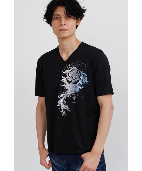 TORNADO MART（トルネードマート）の「TORNADO MART∴メロディアスローズプリント半袖カットソー（Tシャツ/カットソー・メンズ・ホワイト/ブラック・M/L/XXL/LL）」の13枚目の写真