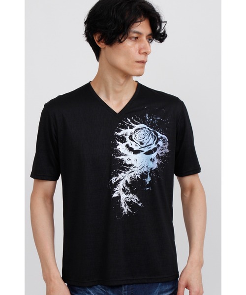 TORNADO MART（トルネードマート）の「TORNADO MART∴メロディアスローズプリント半袖カットソー（Tシャツ/カットソー・メンズ・ホワイト/ブラック・M/L/XXL/LL）」の12枚目の写真