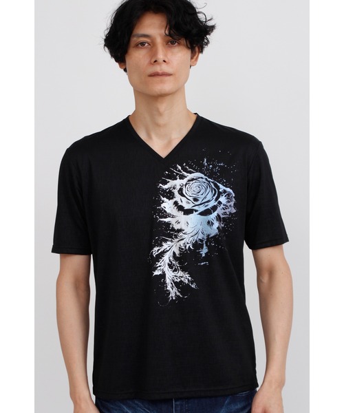 TORNADO MART（トルネードマート）の「TORNADO MART∴メロディアスローズプリント半袖カットソー（Tシャツ/カットソー・メンズ・ホワイト/ブラック・M/L/XXL/LL）」の11枚目の写真