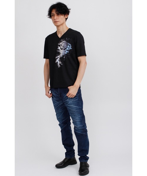TORNADO MART（トルネードマート）の「TORNADO MART∴メロディアスローズプリント半袖カットソー（Tシャツ/カットソー・メンズ・ホワイト/ブラック・M/L/XXL/LL）」の19枚目の写真