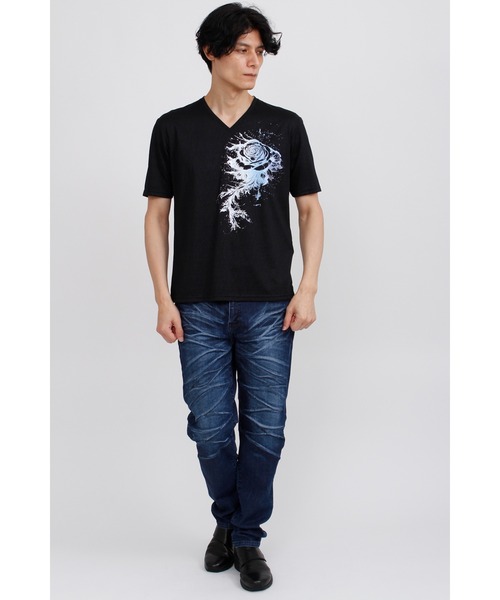 TORNADO MART（トルネードマート）の「TORNADO MART∴メロディアスローズプリント半袖カットソー（Tシャツ/カットソー・メンズ・ホワイト/ブラック・M/L/XXL/LL）」の20枚目の写真