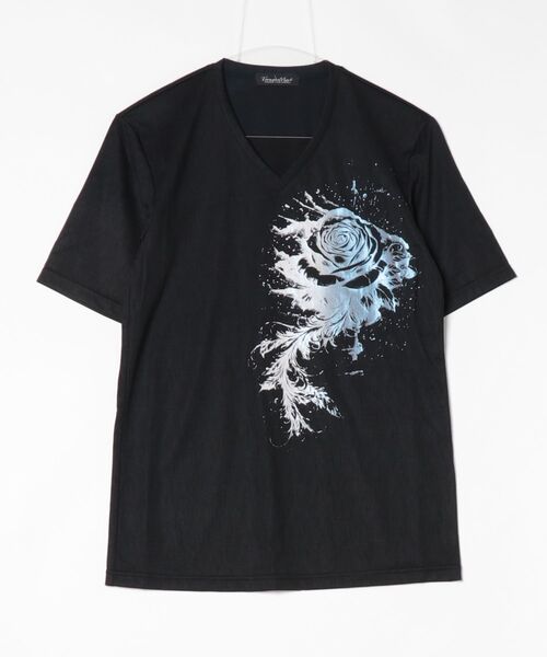 TORNADO MART（トルネードマート）の「TORNADO MART∴メロディアスローズプリント半袖カットソー（Tシャツ/カットソー・メンズ・ホワイト/ブラック・M/L/XXL/LL）」の22枚目の写真