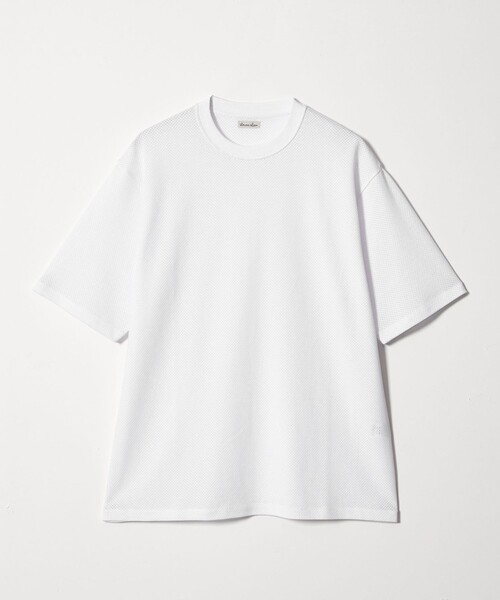 Steven Alan(スティーブンアラン)の「<Steven Alan> アイレットメッシュ クルーネック Tシャツ(Tシャツ/カットソー・メンズ・ホワイト/ダークグレー・XL/L/M/S)」の1枚目の写真
