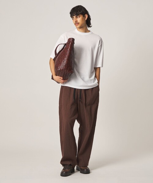 Steven Alan(スティーブンアラン)の「<Steven Alan> アイレットメッシュ クルーネック Tシャツ(Tシャツ/カットソー・メンズ・ホワイト/ダークグレー・XL/L/M/S)」の3枚目の写真
