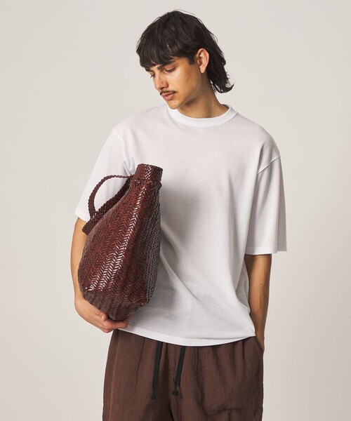 Steven Alan(スティーブンアラン)の「<Steven Alan> アイレットメッシュ クルーネック Tシャツ(Tシャツ/カットソー・メンズ・ホワイト/ダークグレー・XL/L/M/S)」の7枚目の写真
