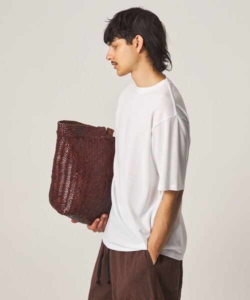 Steven Alan(スティーブンアラン)の「<Steven Alan> アイレットメッシュ クルーネック Tシャツ(Tシャツ/カットソー・メンズ・ホワイト/ダークグレー・XL/L/M/S)」の8枚目の写真