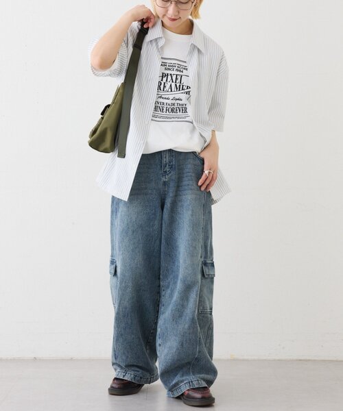 CIAOPANIC TYPY(チャオパニックティピー)の「【UNISEX】アソート柄プリントシャツ(シャツ/ブラウス・メンズ・ホワイト/ホワイト系その他/ブルー・MEDIUM/LARGE)」の19枚目の写真
