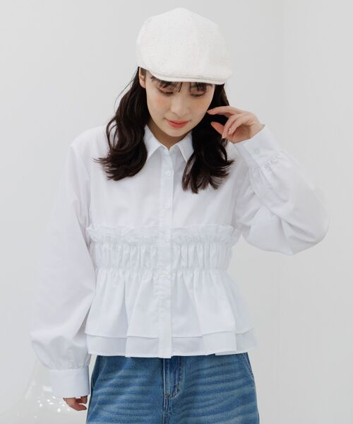 RETRO GIRL（レトロガール）の「ラインストーンハンチング（ハンチング/ベレー帽・レディース・ブラック/オフホワイト・ONE SIZE）」の5枚目の写真