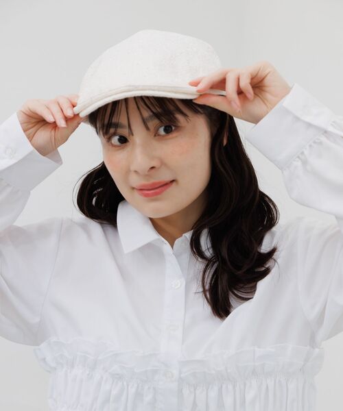 RETRO GIRL（レトロガール）の「ラインストーンハンチング（ハンチング/ベレー帽・レディース・ブラック/オフホワイト・ONE SIZE）」の17枚目の写真
