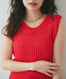 セール】【涼しく夏映え】ラメ天竺針抜きフレンチニット（ニット