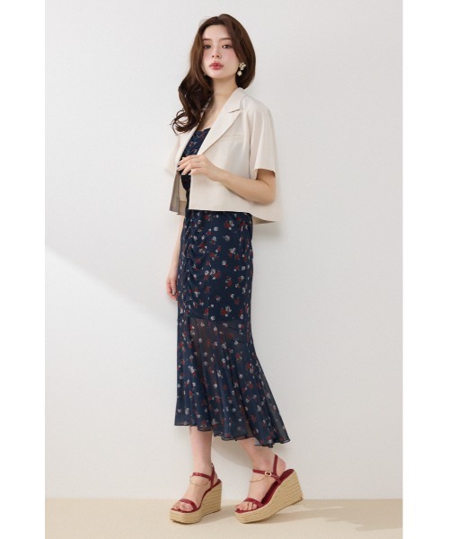 rienda（リエンダ）の「【AKB48 行天優莉奈さん着用】ラグランショートジャケット　春服　夏服（テーラードジャケット・レディース・グレー/ブラック/アイボリー・FREE）」の4枚目の写真