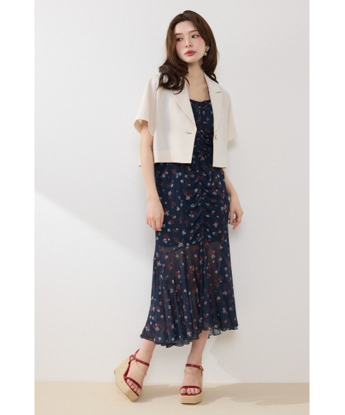 rienda（リエンダ）の「【AKB48 行天優莉奈さん着用】ラグランショートジャケット　春服　夏服（テーラードジャケット・レディース・グレー/ブラック/アイボリー・FREE）」の5枚目の写真