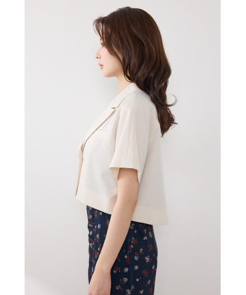 rienda（リエンダ）の「【AKB48 行天優莉奈さん着用】ラグランショートジャケット　春服　夏服（テーラードジャケット・レディース・グレー/ブラック/アイボリー・FREE）」の10枚目の写真