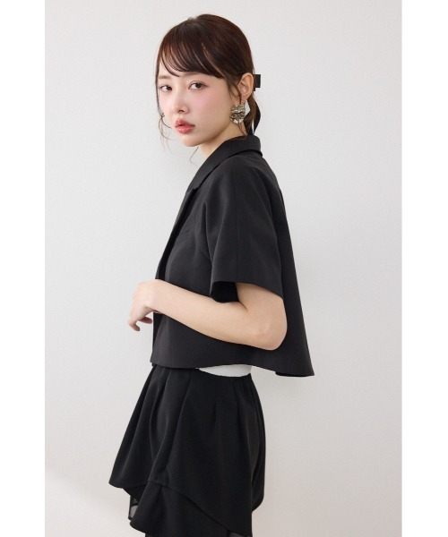 rienda（リエンダ）の「【AKB48 行天優莉奈さん着用】ラグランショートジャケット　春服　夏服（テーラードジャケット・レディース・グレー/ブラック/アイボリー・FREE）」の18枚目の写真