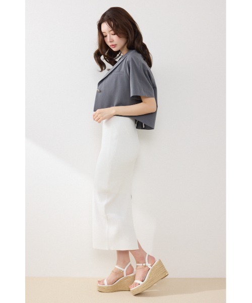 rienda（リエンダ）の「【AKB48 行天優莉奈さん着用】ラグランショートジャケット　春服　夏服（テーラードジャケット・レディース・グレー/ブラック/アイボリー・FREE）」の22枚目の写真