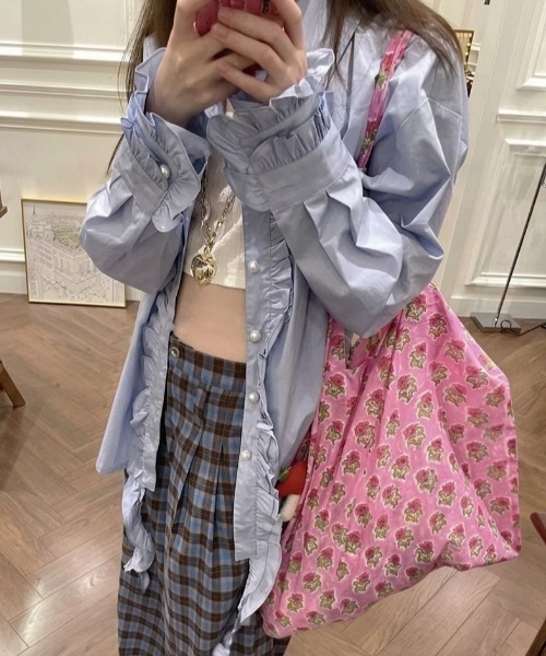 NANEA(ナネア)の「フラワー総柄プリントトートバッグ(トートバッグ・レディース・ピンク・フリー)」の10枚目の写真