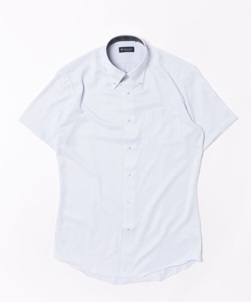 TOKYO SHIRTS(トウキョウシャツ)の「【吸水速乾】【COFREX】形態安定ノンアイロン ボタンダウン 半袖ビジネスワイシャツ(ビジネスシャツ・メンズ・グレー・首回り37cm/首回り39cm/首回り42cm/首回り43cm/首回り41cm)」の6枚目の写真