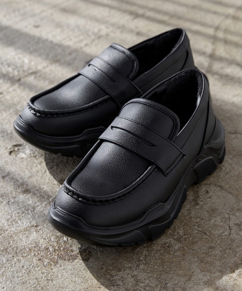 Jalan Sriwijaya/98998/18045/CALF/BLACK/LEATHER SOLE/ローファー