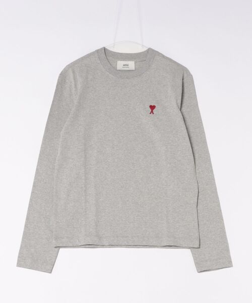 AMI Alexandre Mattiussi（アミアレクサンドルマテュッシ）の「【AMI PARIS】アミ パリス Small Heart Long Sleeve ワンポイント ロゴ ロンT/ UTS205-726（Tシャツ/カットソー・レディース・ホワイト/ブラック/グレー・LARGE/MEDIUM/SMALL/X-LARGE）」の5枚目の写真
