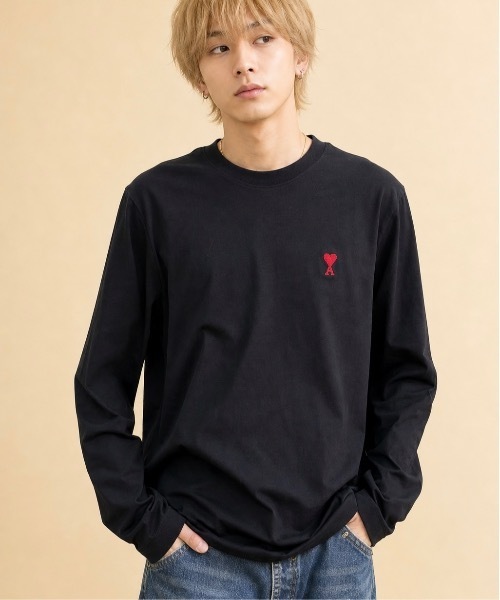 AMI Alexandre Mattiussi（アミアレクサンドルマテュッシ）の「【AMI PARIS】アミ パリス Small Heart Long Sleeve ワンポイント ロゴ ロンT/ UTS205-726（Tシャツ/カットソー・レディース・ホワイト/ブラック/グレー・LARGE/MEDIUM/SMALL/X-LARGE）」の11枚目の写真