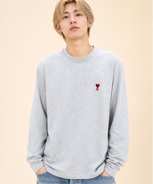 AMI Alexandre Mattiussi（アミアレクサンドルマテュッシ）の「【AMI PARIS】アミ パリス Small Heart Long Sleeve ワンポイント ロゴ ロンT/ UTS205-726（Tシャツ/カットソー・レディース・ホワイト/ブラック/グレー・LARGE/MEDIUM/SMALL/X-LARGE）」の12枚目の写真