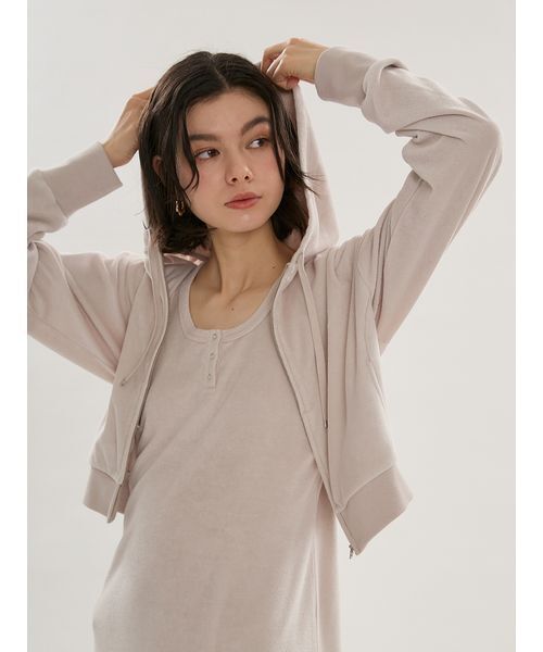 emmi(エミ)の「パイルフーディー×ワンピースセット(ワンピース・レディース・ピンク系その他/ライトベージュ/ブラック・1/0)」の13枚目の写真