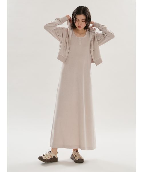 emmi(エミ)の「パイルフーディー×ワンピースセット(ワンピース・レディース・ピンク系その他/ライトベージュ/ブラック・1/0)」の18枚目の写真