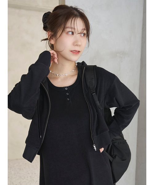 emmi(エミ)の「パイルフーディー×ワンピースセット(ワンピース・レディース・ピンク系その他/ライトベージュ/ブラック・1/0)」の21枚目の写真