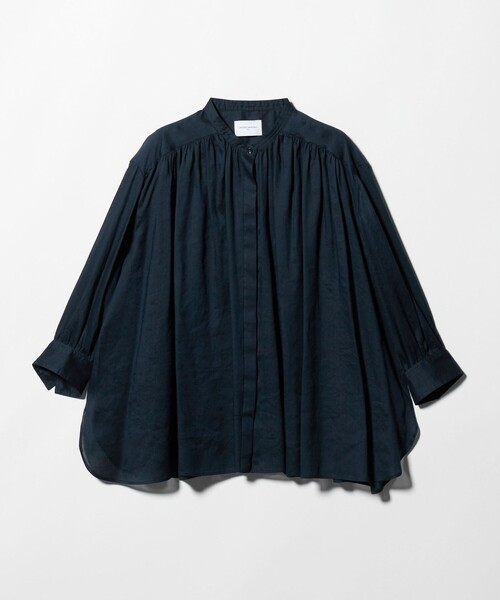 UNITED ARROWS(ユナイテッドアローズ)の「ラミー バンドカラー シャツ ‐ウォッシャブル‐(シャツ/ブラウス・レディース・イエロー/ネイビー・FREE)」の10枚目の写真