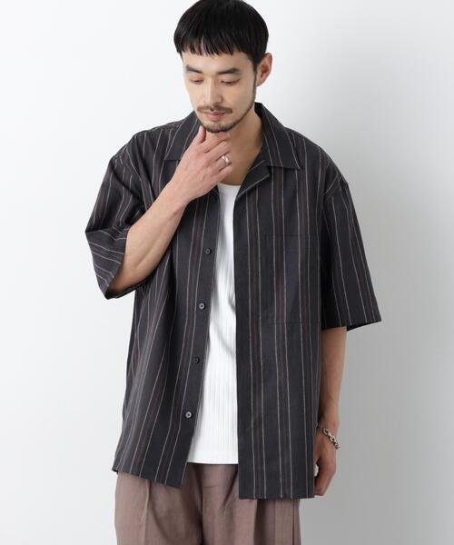 NANO universe(ナノユニバース)の「「FRENCH LINEN」 フライフロント半袖シャツ(シャツ/ブラウス・メンズ・その他3/その他2/ブラック/その他1/ベージュ系その他/ホワイト・S/L/M)」の6枚目の写真