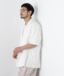 「FRENCH LINEN」 フライフロント半袖シャツ