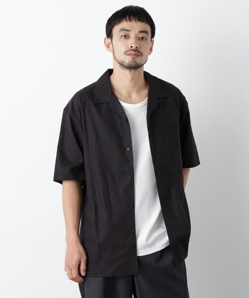 NANO universe(ナノユニバース)の「「FRENCH LINEN」 フライフロント半袖シャツ(シャツ/ブラウス・メンズ・その他3/その他2/ブラック/その他1/ベージュ系その他/ホワイト・S/L/M)」の3枚目の写真