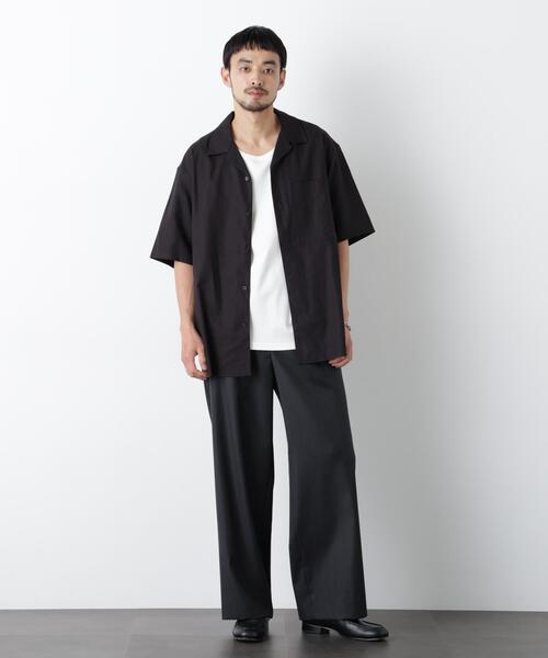 NANO universe(ナノユニバース)の「「FRENCH LINEN」 フライフロント半袖シャツ(シャツ/ブラウス・メンズ・その他3/その他2/ブラック/その他1/ベージュ系その他/ホワイト・S/L/M)」の10枚目の写真
