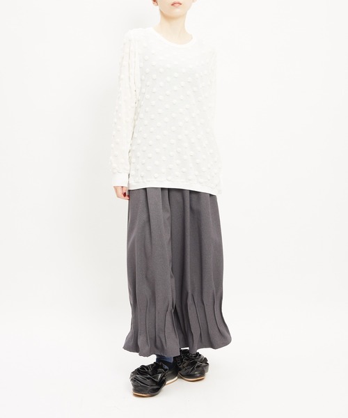 gomme(ゴム)の「ドットコクーンT(Tシャツ/カットソー・レディース・ホワイト/ブラック/チャコールグレー・MEDIUM)」の7枚目の写真