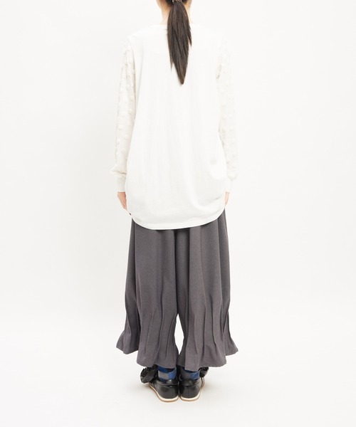 gomme(ゴム)の「ドットコクーンT(Tシャツ/カットソー・レディース・ホワイト/ブラック/チャコールグレー・MEDIUM)」の9枚目の写真