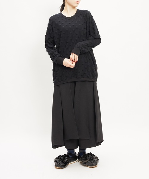 gomme(ゴム)の「ドットコクーンT(Tシャツ/カットソー・レディース・ホワイト/ブラック/チャコールグレー・MEDIUM)」の10枚目の写真