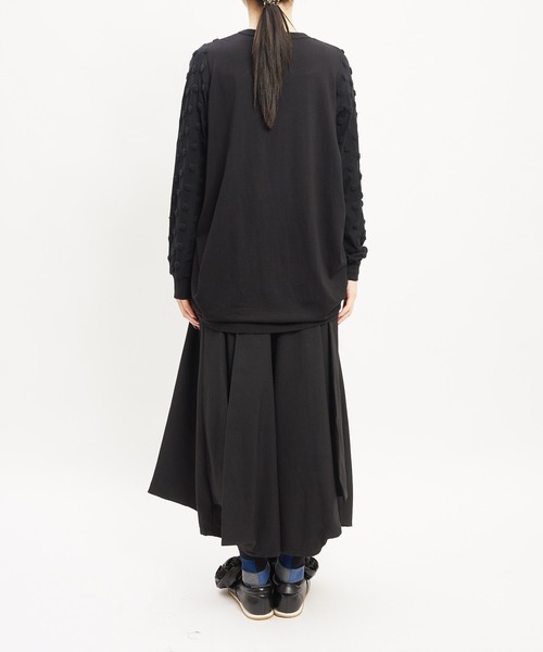 gomme(ゴム)の「ドットコクーンT(Tシャツ/カットソー・レディース・ホワイト/ブラック/チャコールグレー・MEDIUM)」の12枚目の写真