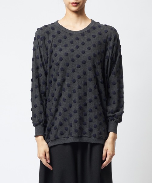 gomme(ゴム)の「ドットコクーンT(Tシャツ/カットソー・レディース・ホワイト/ブラック/チャコールグレー・MEDIUM)」の13枚目の写真
