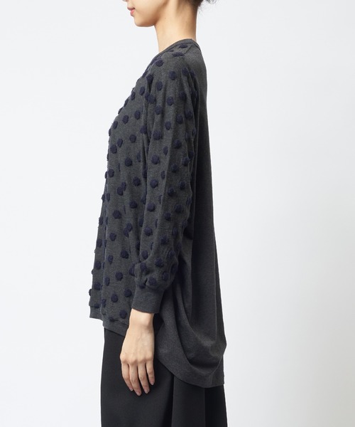 gomme(ゴム)の「ドットコクーンT(Tシャツ/カットソー・レディース・ホワイト/ブラック/チャコールグレー・MEDIUM)」の14枚目の写真