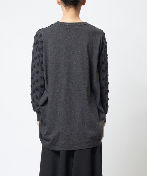 gomme(ゴム)の「ドットコクーンT(Tシャツ/カットソー・レディース・ホワイト/ブラック/チャコールグレー・MEDIUM)」の15枚目の写真