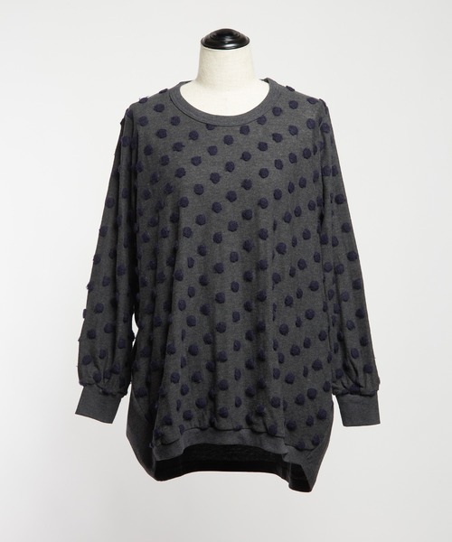 gomme(ゴム)の「ドットコクーンT(Tシャツ/カットソー・レディース・ホワイト/ブラック/チャコールグレー・MEDIUM)」の16枚目の写真