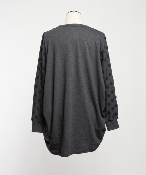 gomme(ゴム)の「ドットコクーンT(Tシャツ/カットソー・レディース・ホワイト/ブラック/チャコールグレー・MEDIUM)」の18枚目の写真