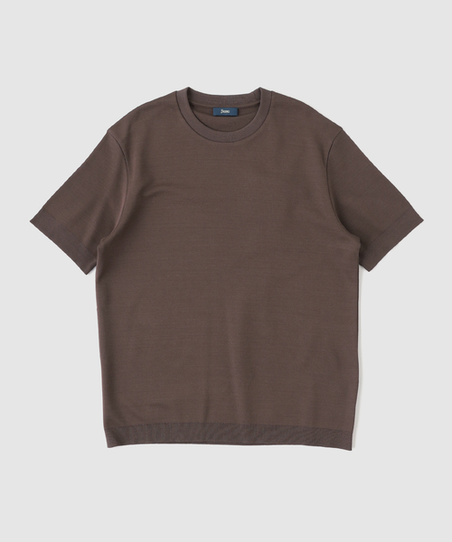 HERNO（ヘルノ）の「HERNO(へルノ) Jersey Knit Effect Tee（Tシャツ/カットソー・メンズ・ブラック/ベージュ/ブラウン/ホワイト・50/48/46）」の3枚目の写真