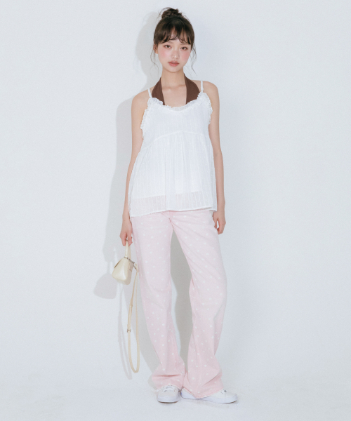 MELLOTORY（メロートリー）の「ドットシフォンノースリーブブラウス (2カラー)（シャツ/ブラウス・レディース・ブラック/ホワイト・FREE）」の4枚目の写真
