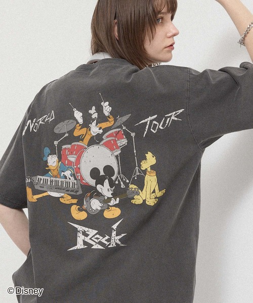 Disney（ディズニー）の「＜Exclusive＞ 【Disney】 Vintage Rock'n Roll Tee / 別注 ヴィンテージライク ディズニー ロックTシャツ（Tシャツ/カットソー・メンズ・ワイン/ブラック/ブラック系2/ブラック系/ブルー・L/M）」の3枚目の写真