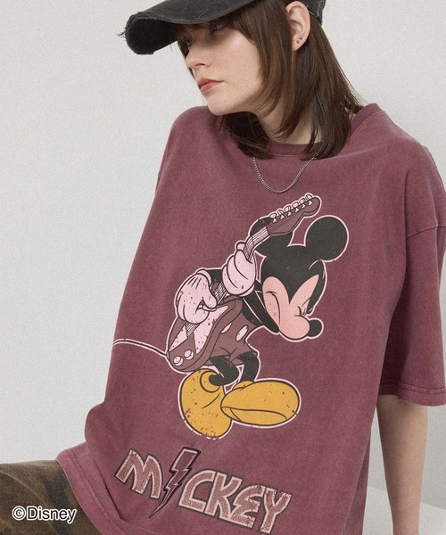 Disney（ディズニー）の「＜Exclusive＞ 【Disney】 Vintage Rock'n Roll Tee / 別注 ヴィンテージライク ディズニー ロックTシャツ（Tシャツ/カットソー・メンズ・ワイン/ブラック/ブラック系2/ブラック系/ブルー・L/M）」の5枚目の写真